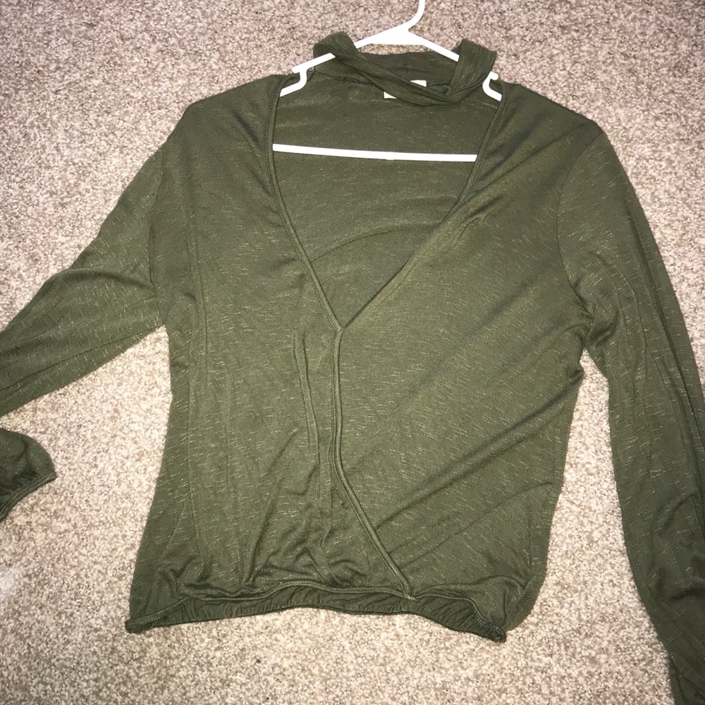 Trendy olive top